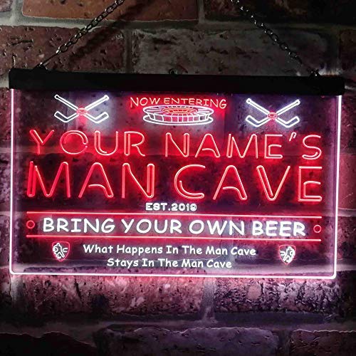 Personalized Sports Hockey Dual LED Neon Light Sign